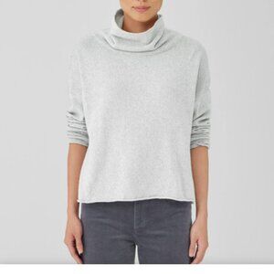 Eileen Fisher Cotton and Recycled Cashmere Turtleneck Box Top Size XL